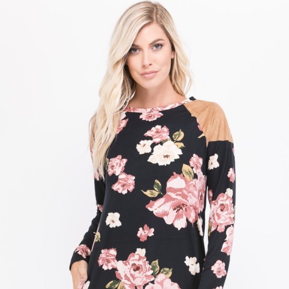 Flirty Floral Dress Long Sleeves